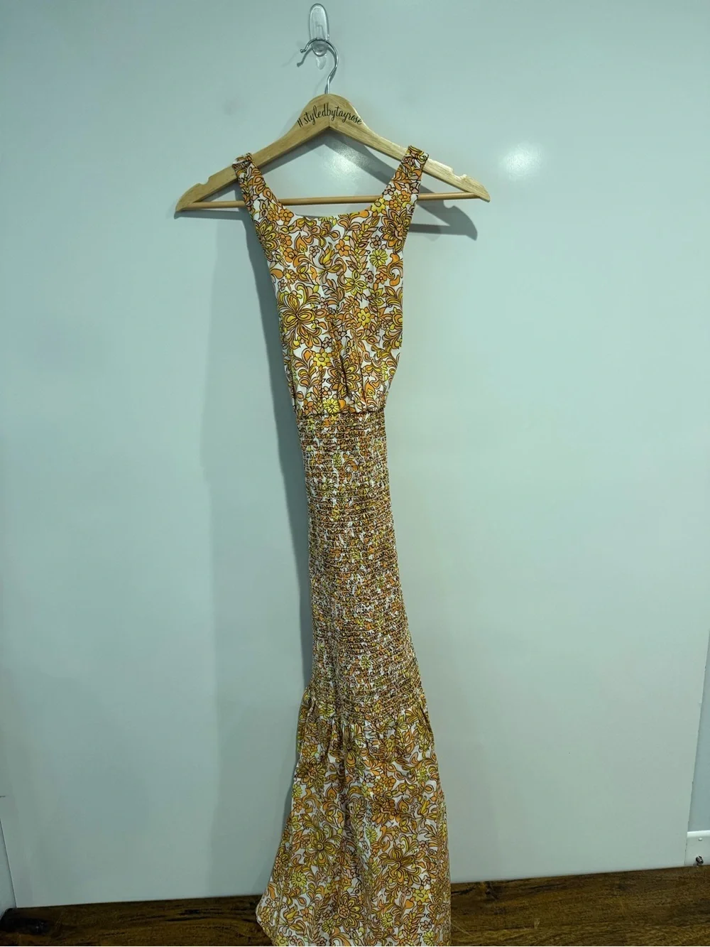 NWT J. Crew Smocked cross-back dress in medallion floral